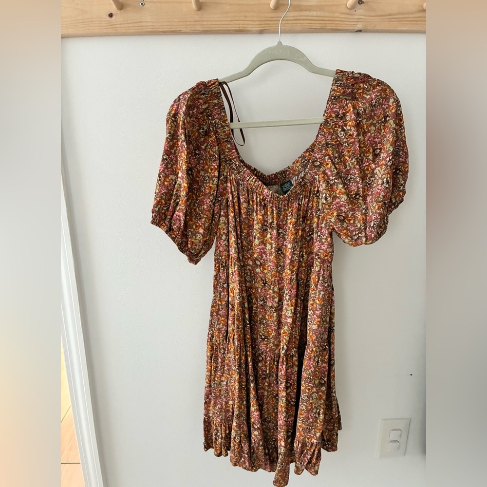 Wild Fable Brown Puff Sleeve Sundress